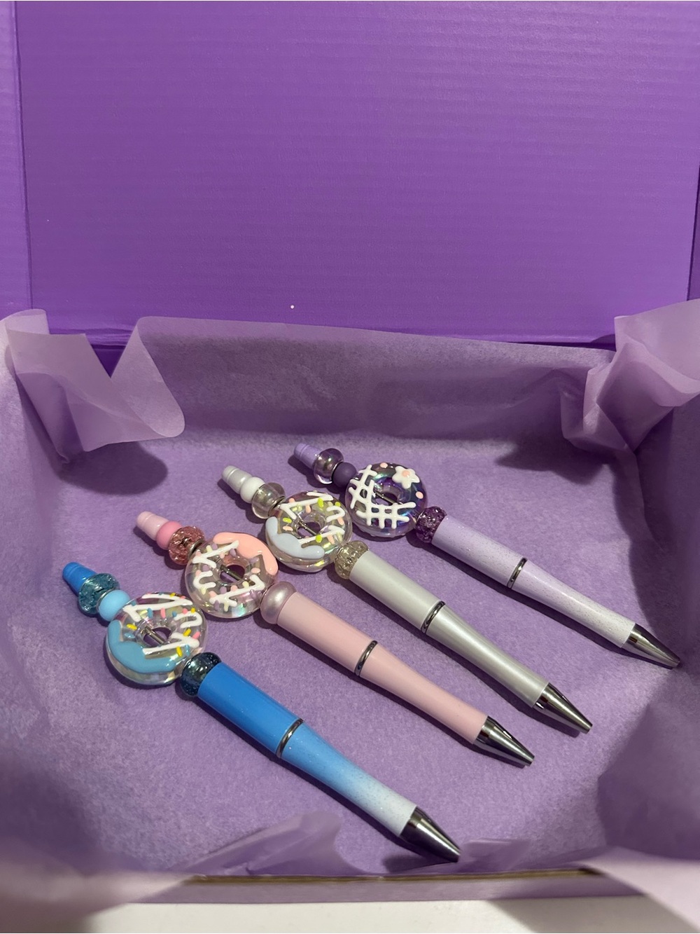 Unbranded Pastel Donut Charm Ballpoint Pen - Purple